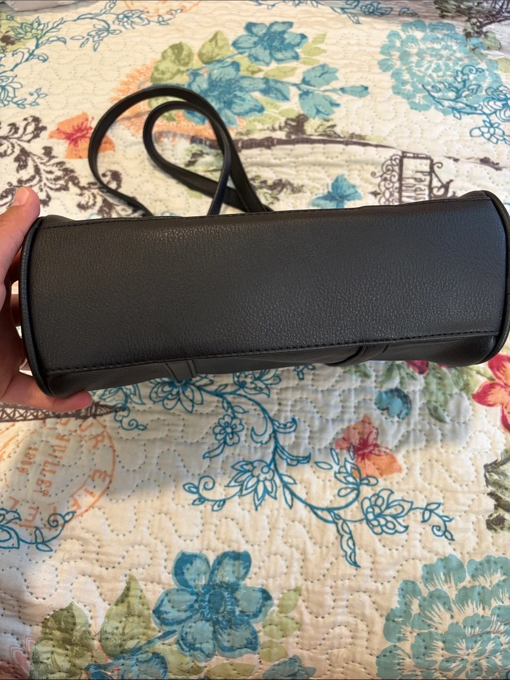Madden Girl Black Shoulder Bag with Silver Accents